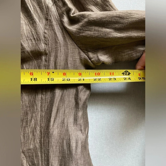 Marcona linen ruffled long sleeve lightweight jacket Sz 14 - Picture 14 of 16